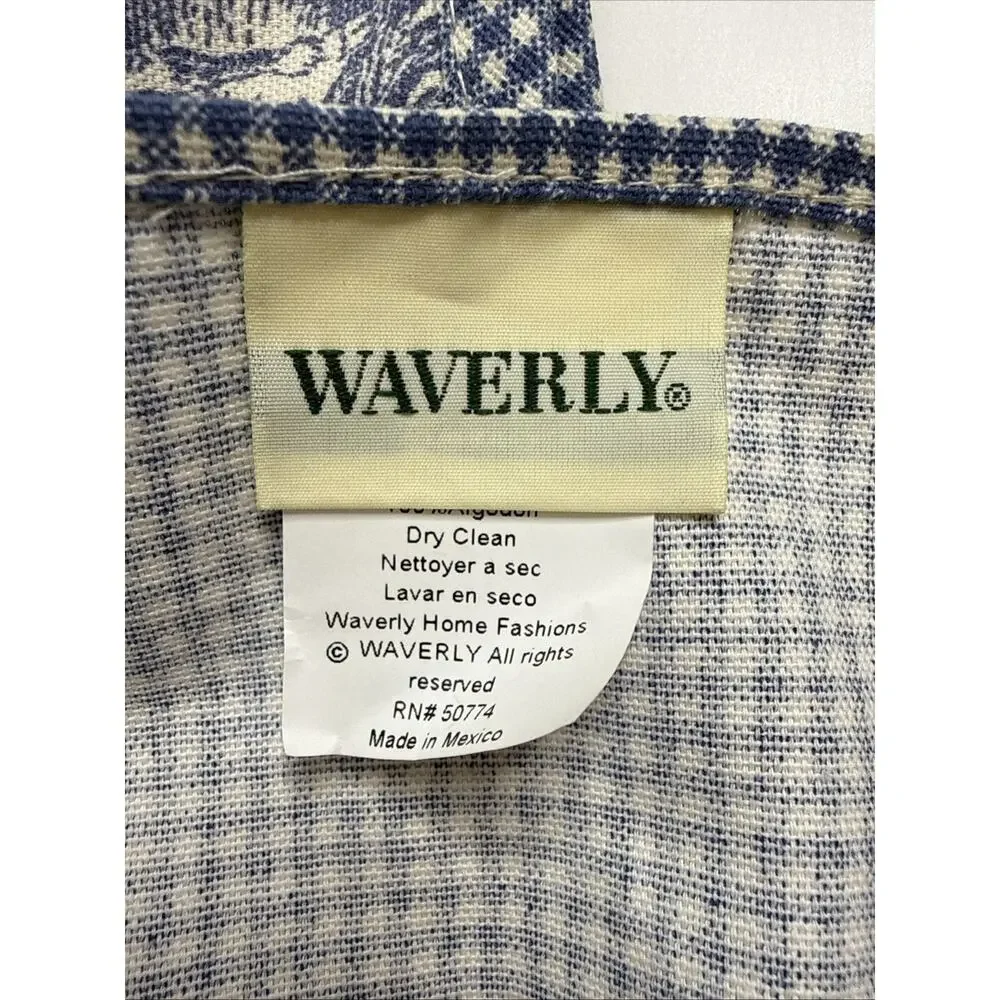 WAVERLY Valance Curtain Panel Blue Cream Toile 18